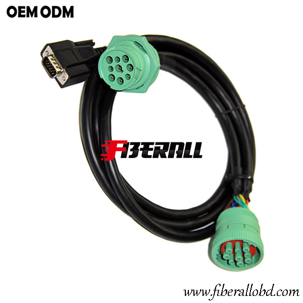 Cummins DEUTSCH 9Pin para HDB15P Truck Diagnostic Cable