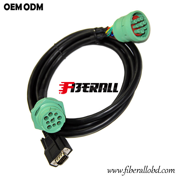 Cummins DEUTSCH 9Pin para HDB15P Truck Diagnostic Cable